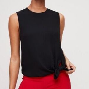 BABATON Tie Waist Black Sleeveless HOPKINS Top XS
